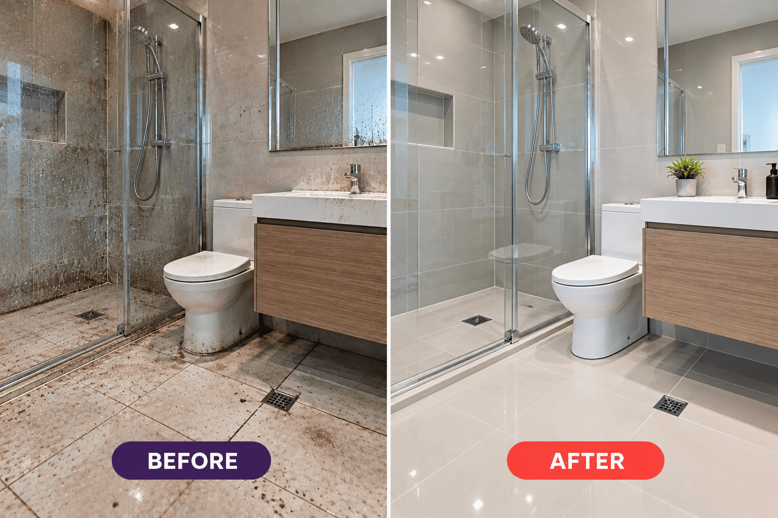 Bathroom Cleaning Transformation Perth