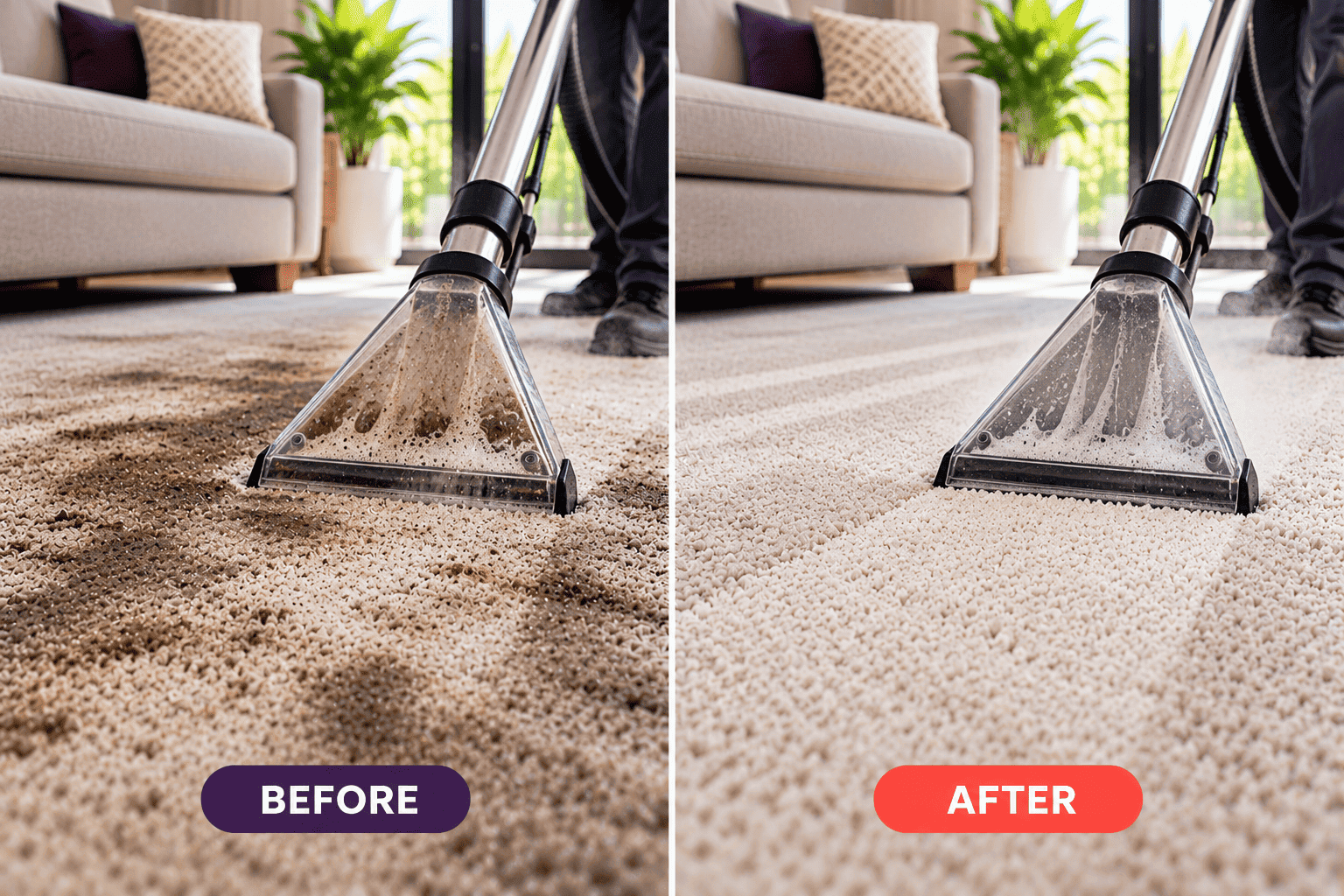 Before and After Carpet Cleaning Perth