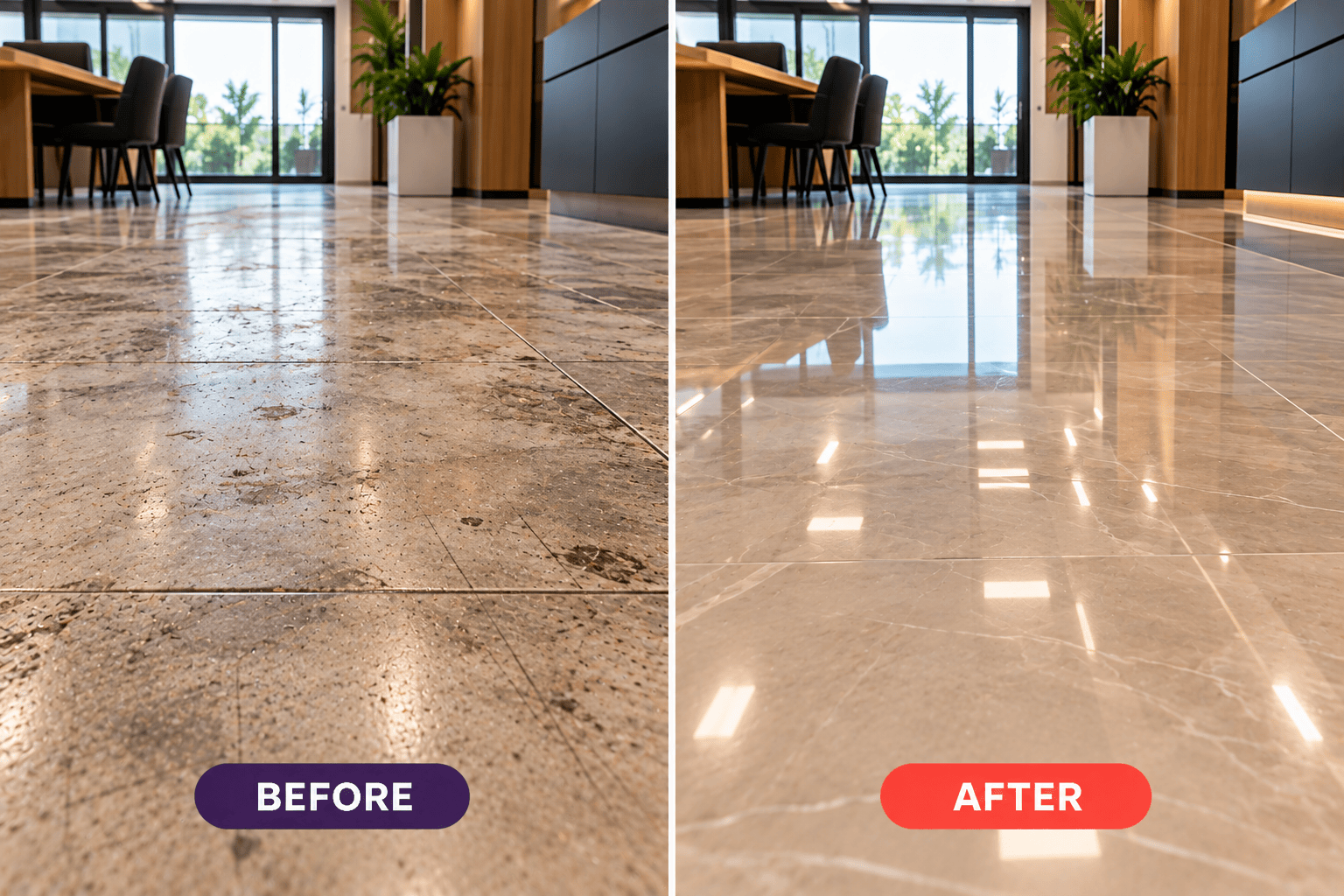 Gleaming Floor Transformation Before and After Perth