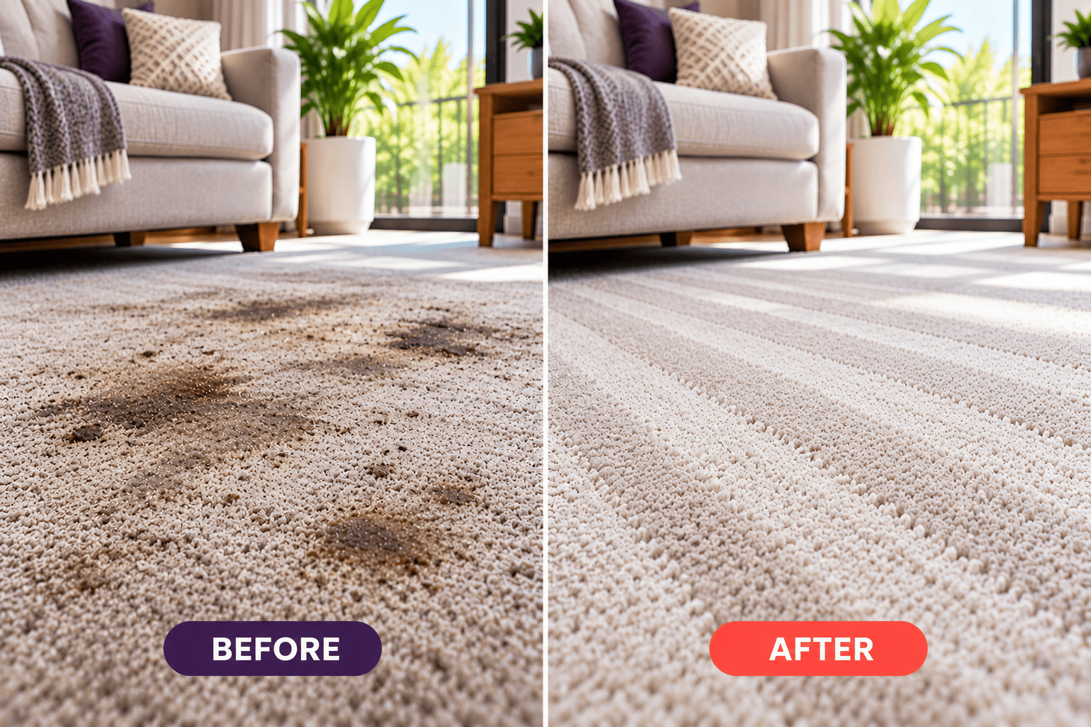 Carpet Cleaning Before and After in Perth