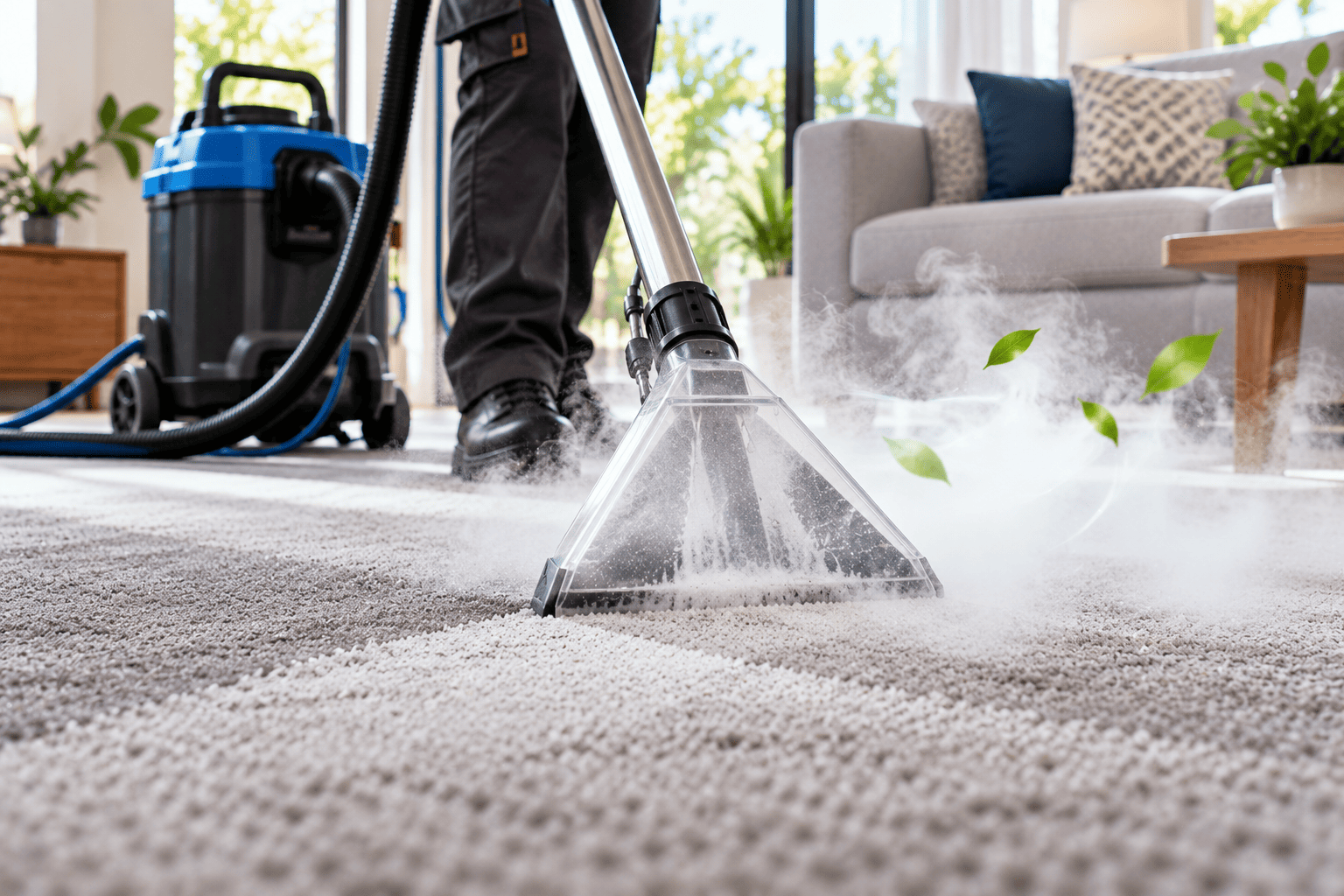 Fresh Steam Cleaned Living Room Carpet