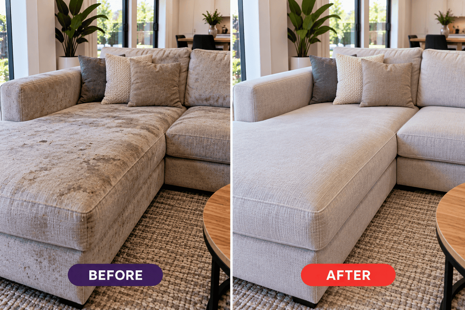 Sectional Sofa Cleaning Transformation Perth